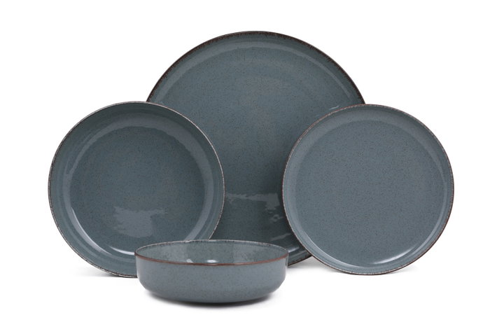 Hermia MOD24Y2730P01 Vajilla de Porcelana Azul 24 Piezas